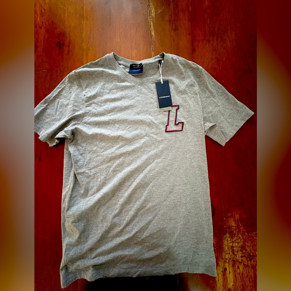 Lindbergh grey T-Shirt with Embroidered Logo